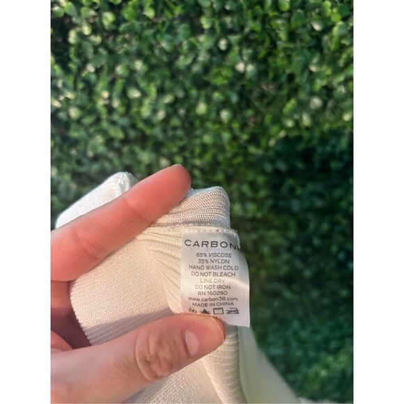 Carbon38 Sweater Pant Womens XL Ivory Rib Knit High Rise Casual Bootcut NWOT Tan - Picture 3 of 4